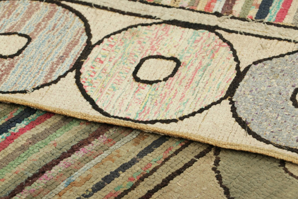 Antique Hooked Striped Rug
