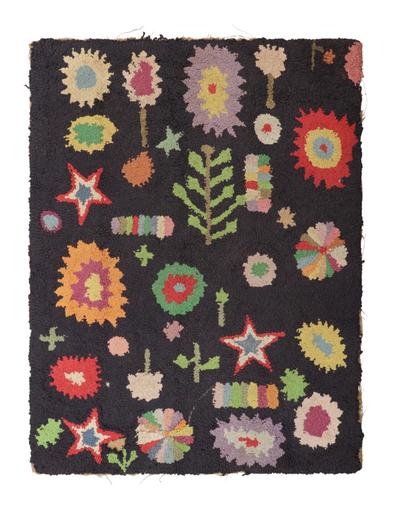 Antique Hooked Pictorial Rug