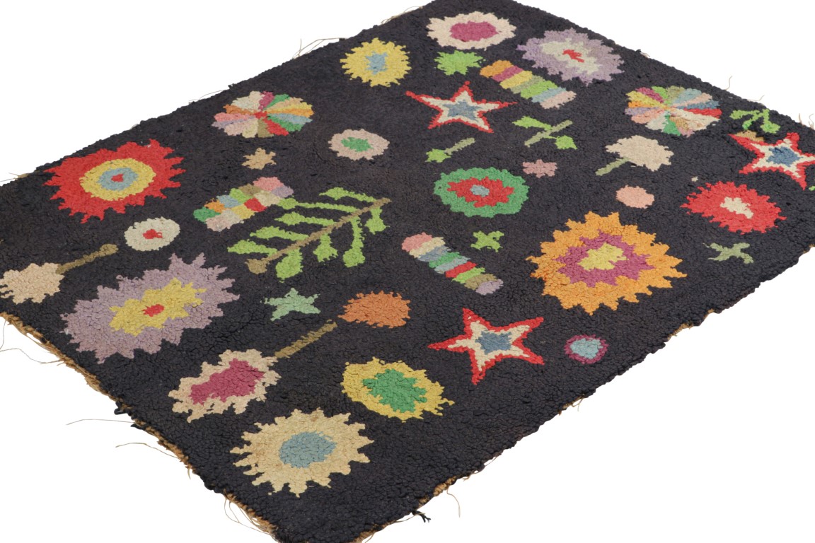 Antique Hooked Pictorial Rug