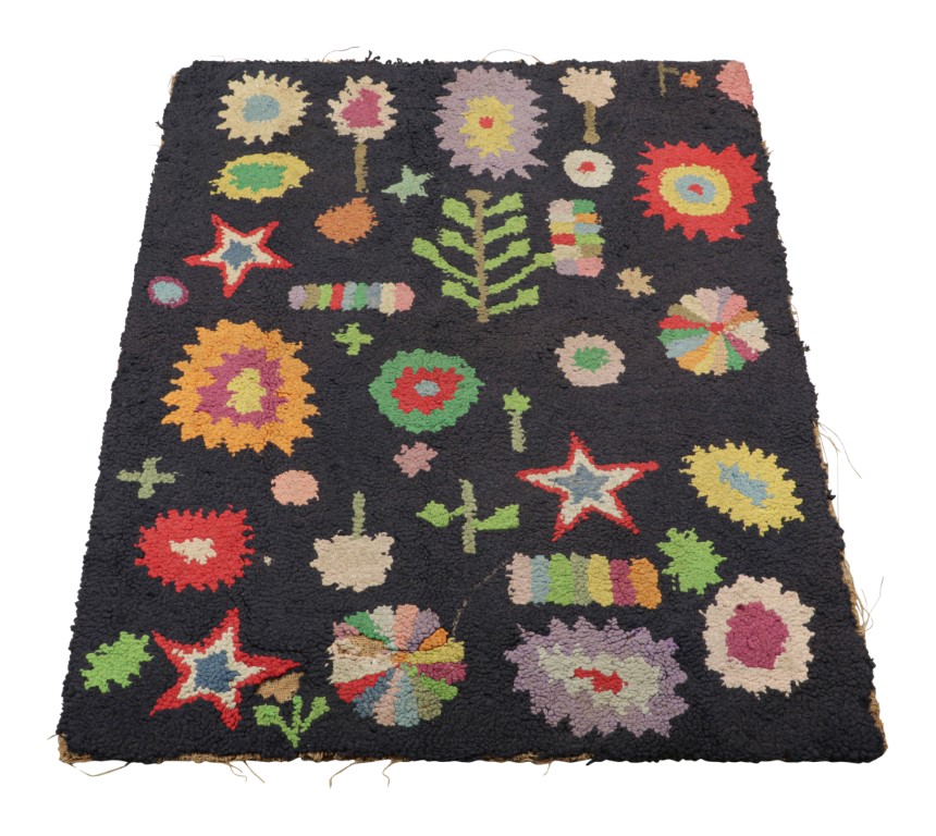 Antique Hooked Pictorial Rug