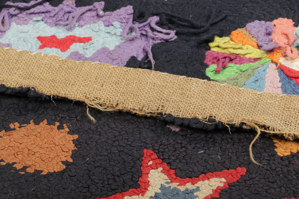 Antique Hooked Pictorial Rug
