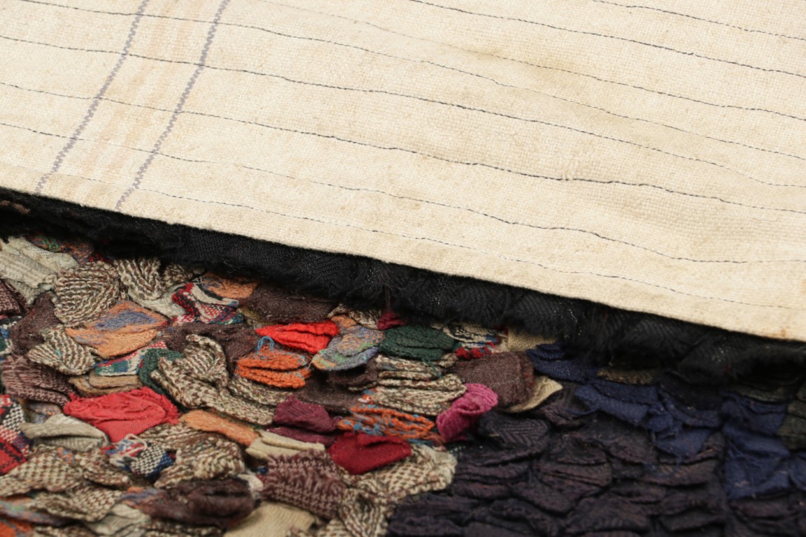 Antique Hooked Abstract Rug