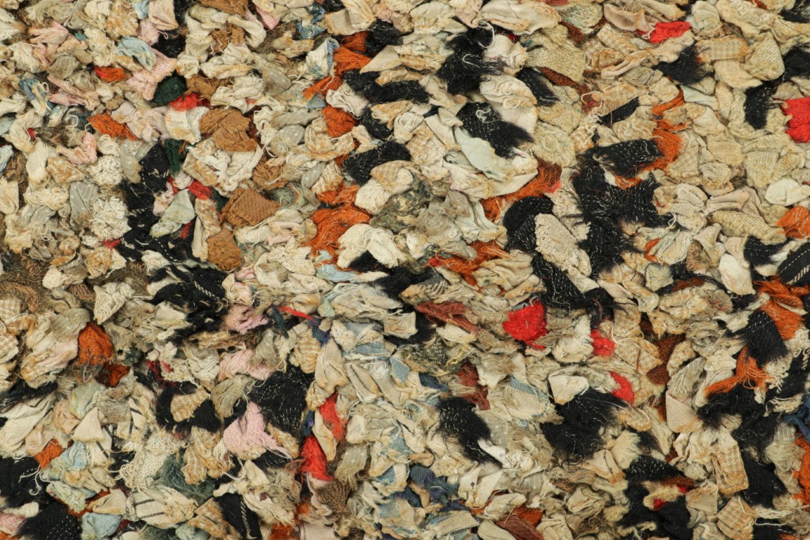 Antique Hooked Abstract Rug