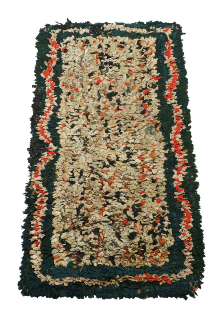 Antique Hooked Abstract Rug