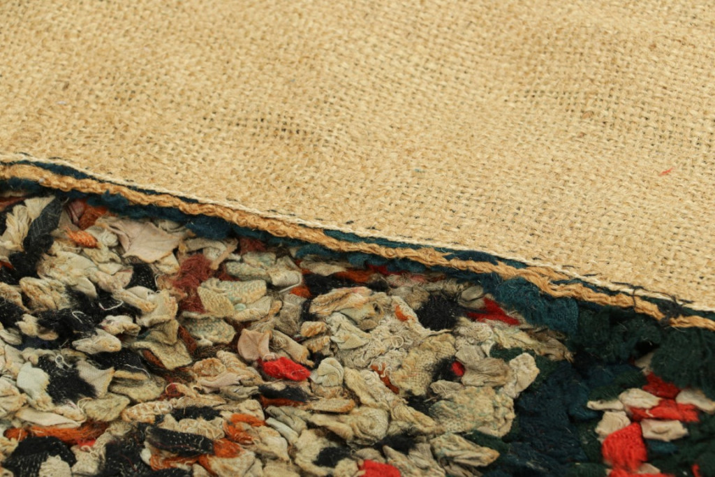 Antique Hooked Abstract Rug