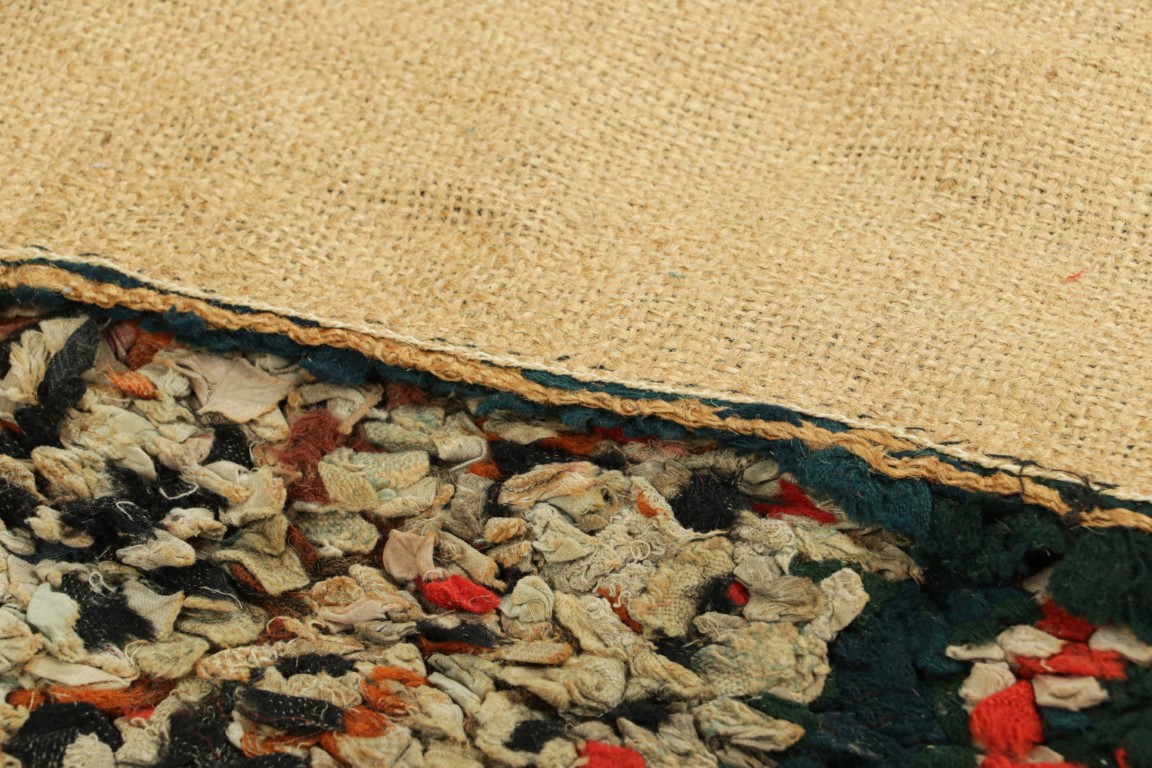 Antique Hooked Abstract Rug