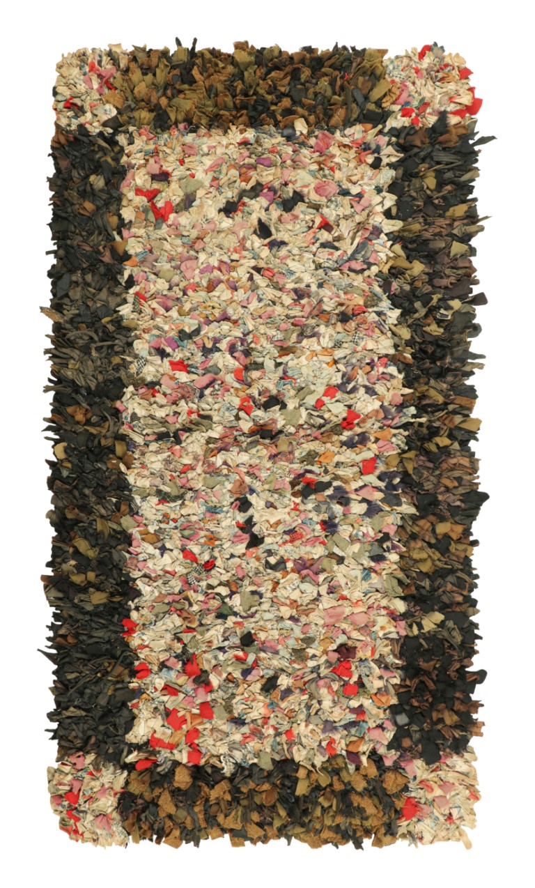Antique Hooked Abstract Rug