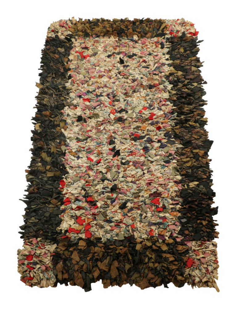Antique Hooked Abstract Rug