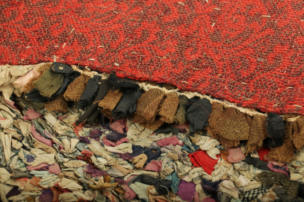 Antique Hooked Abstract Rug
