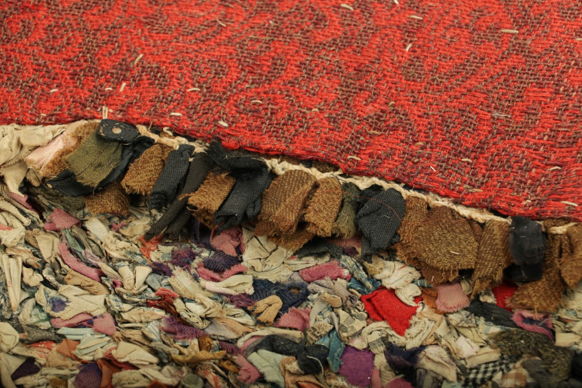 Antique Hooked Abstract Rug