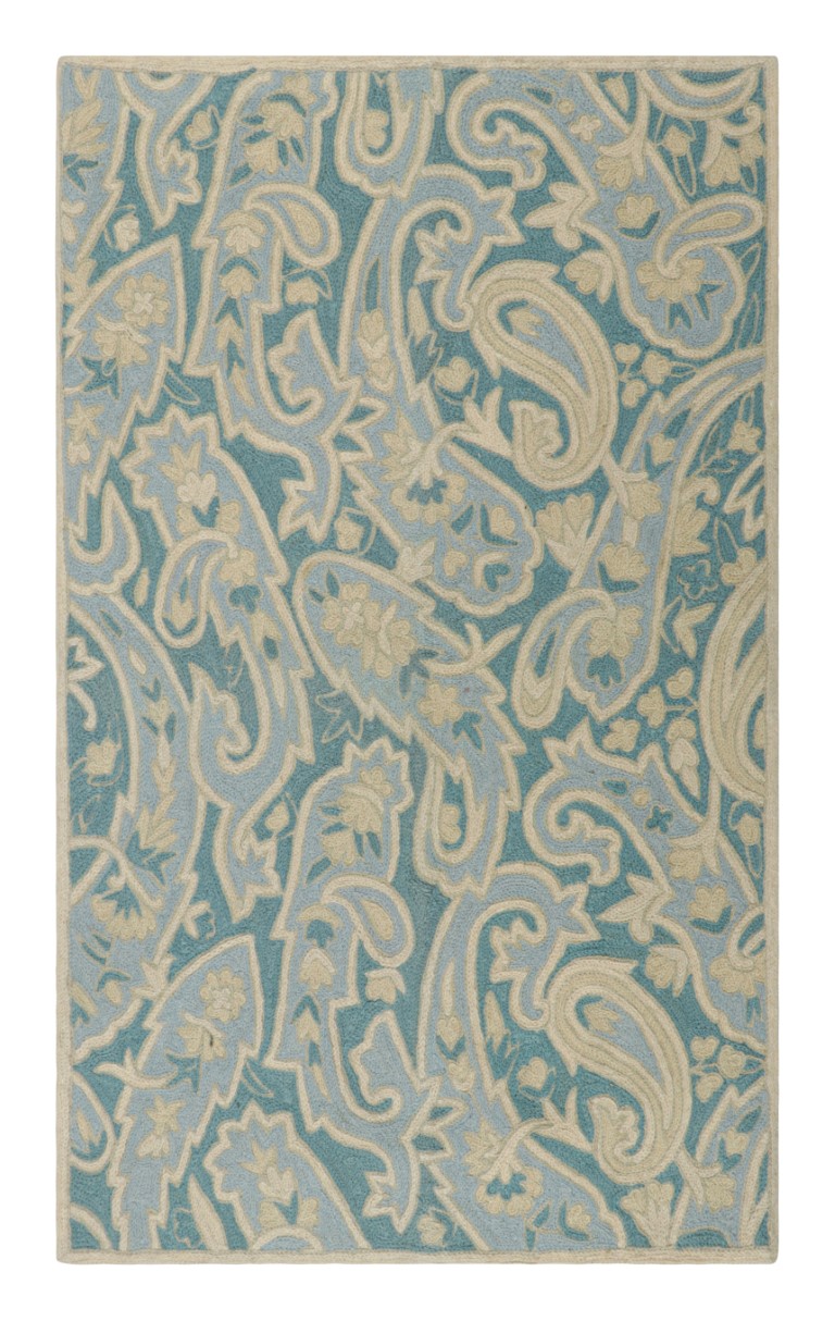 Modern Chain Stitch Floral Rug