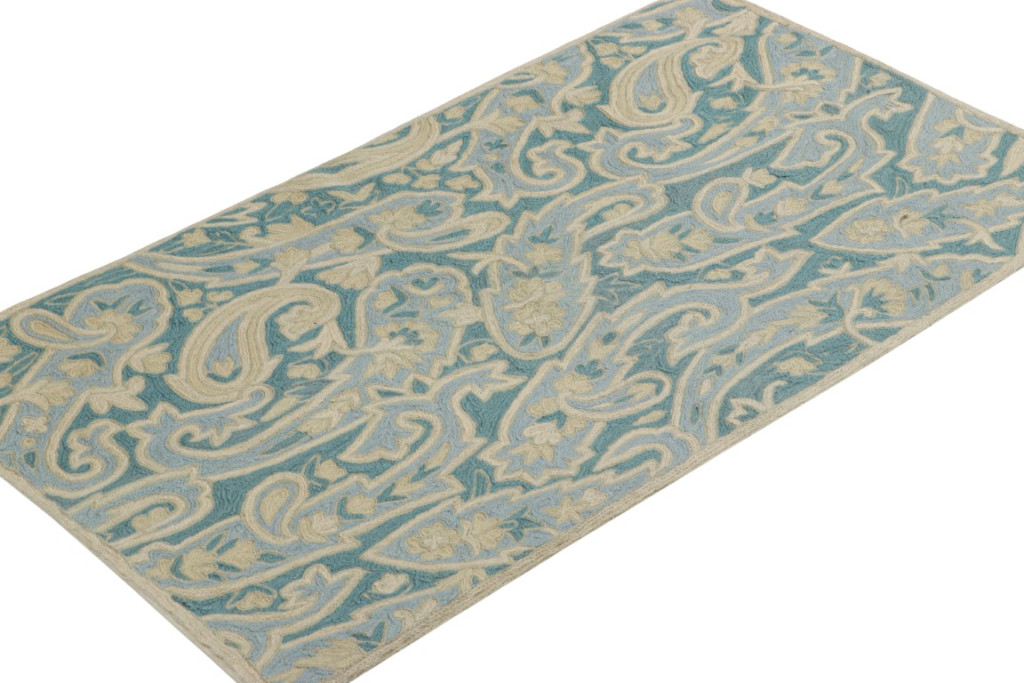 Modern Chain Stitch Floral Rug
