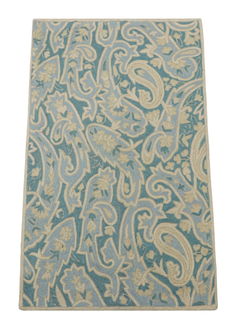 Modern Chain Stitch Floral Rug