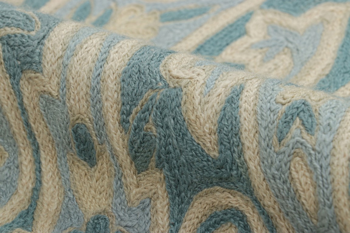 Modern Chain Stitch Floral Rug