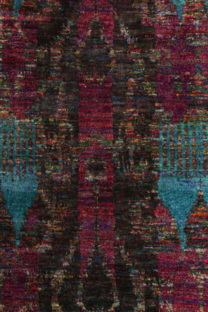 Modern Ikat Geometric Runner Rug