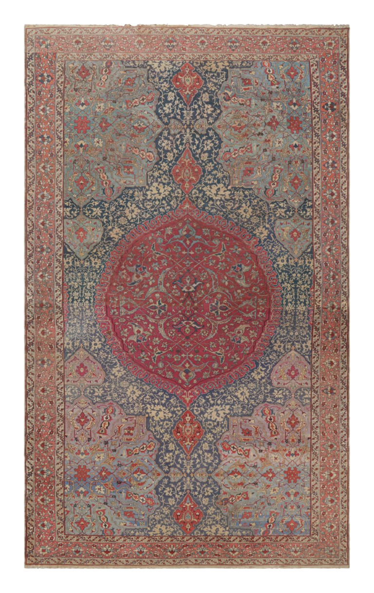 Antique Oushak Floral Rug