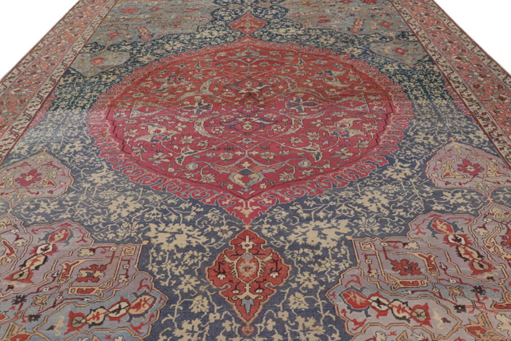 Antique Oushak Floral Rug