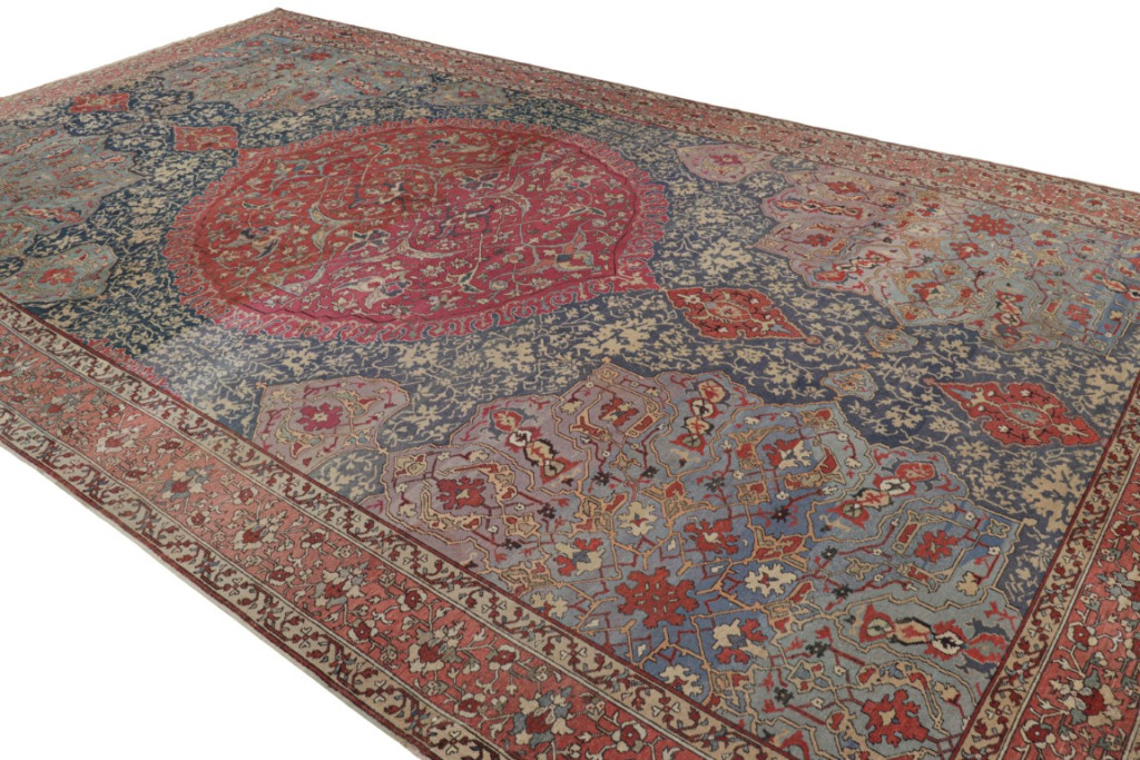 Antique Oushak Floral Rug