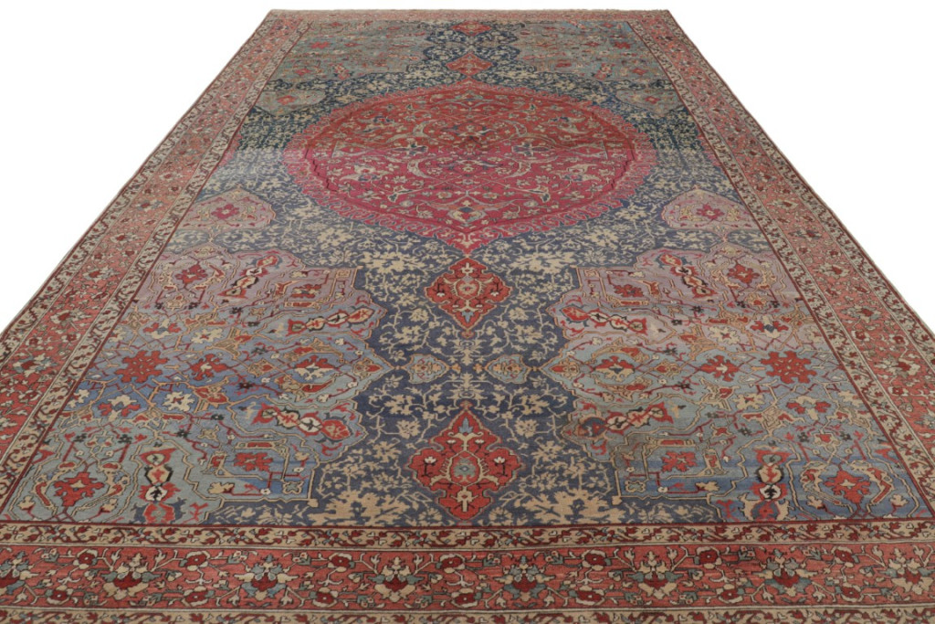 Antique Oushak Floral Rug