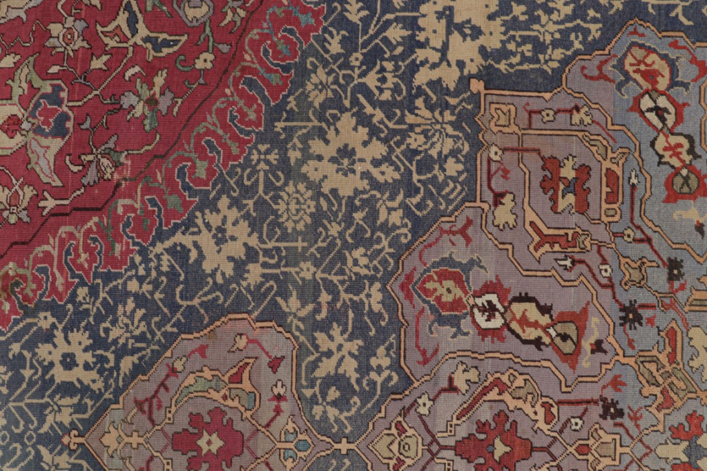 Antique Oushak Floral Rug
