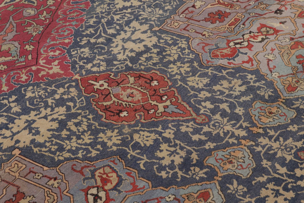 Antique Oushak Floral Rug