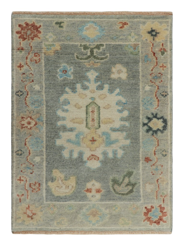 Modern Oushak Floral Rug