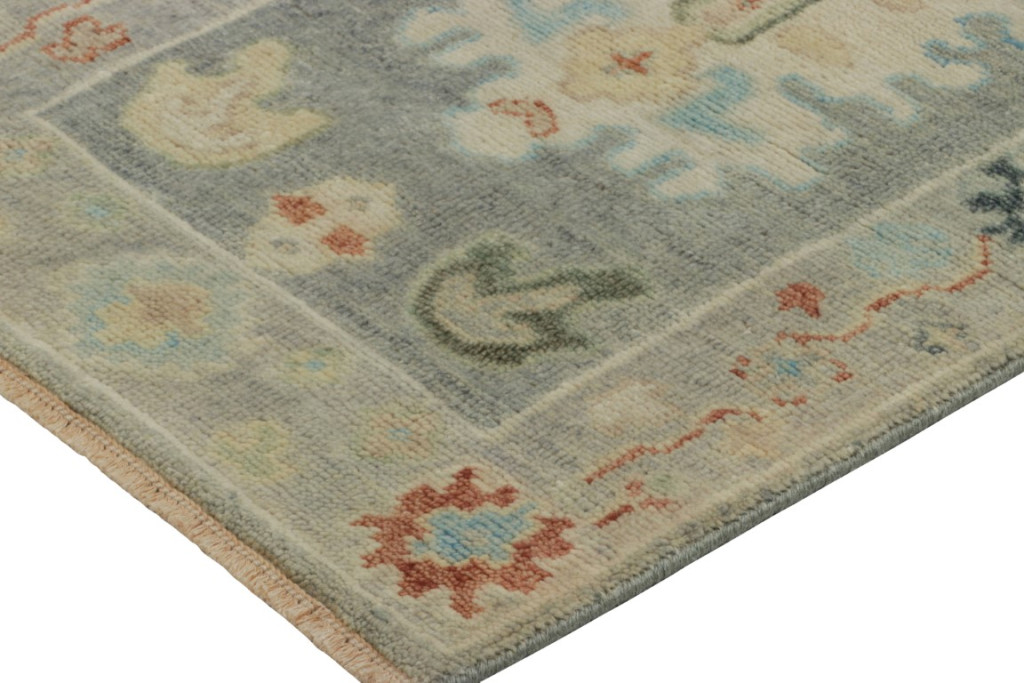 Modern Oushak Floral Rug