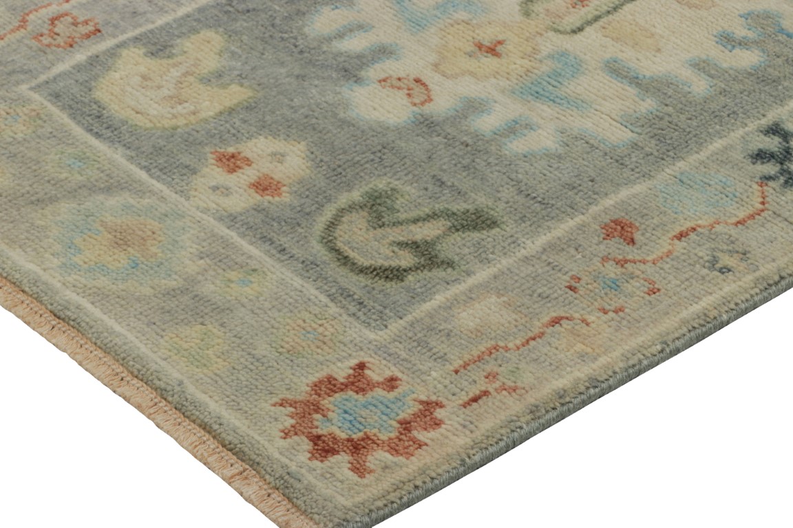 Modern Oushak Floral Rug