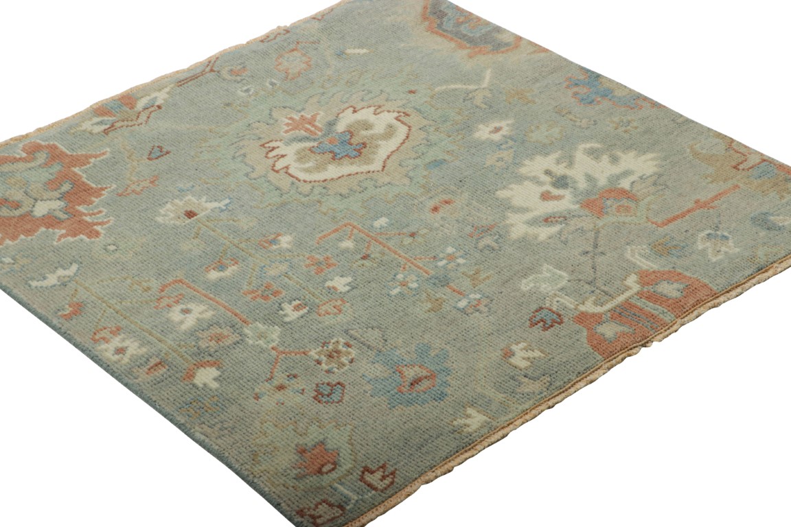 Modern Oushak Floral Rug