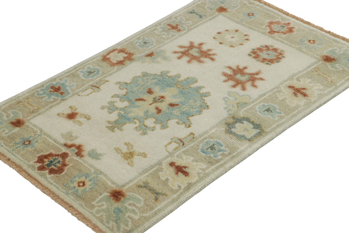 Modern Oushak Floral Rug