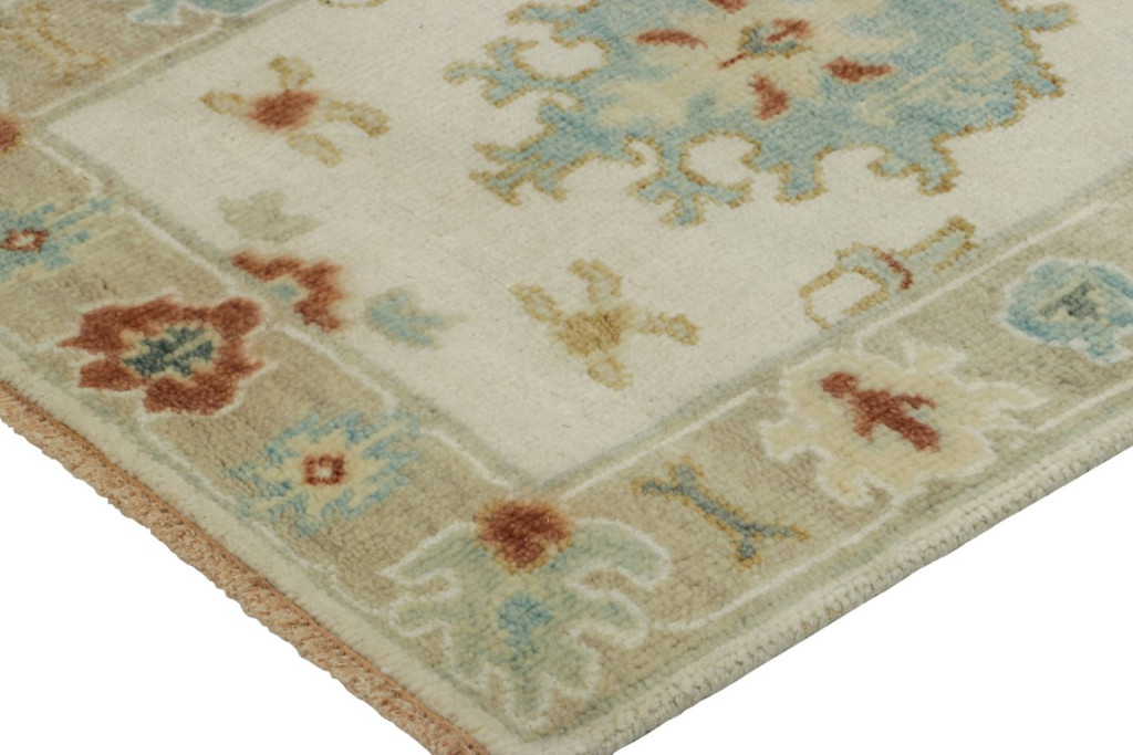 Modern Oushak Floral Rug