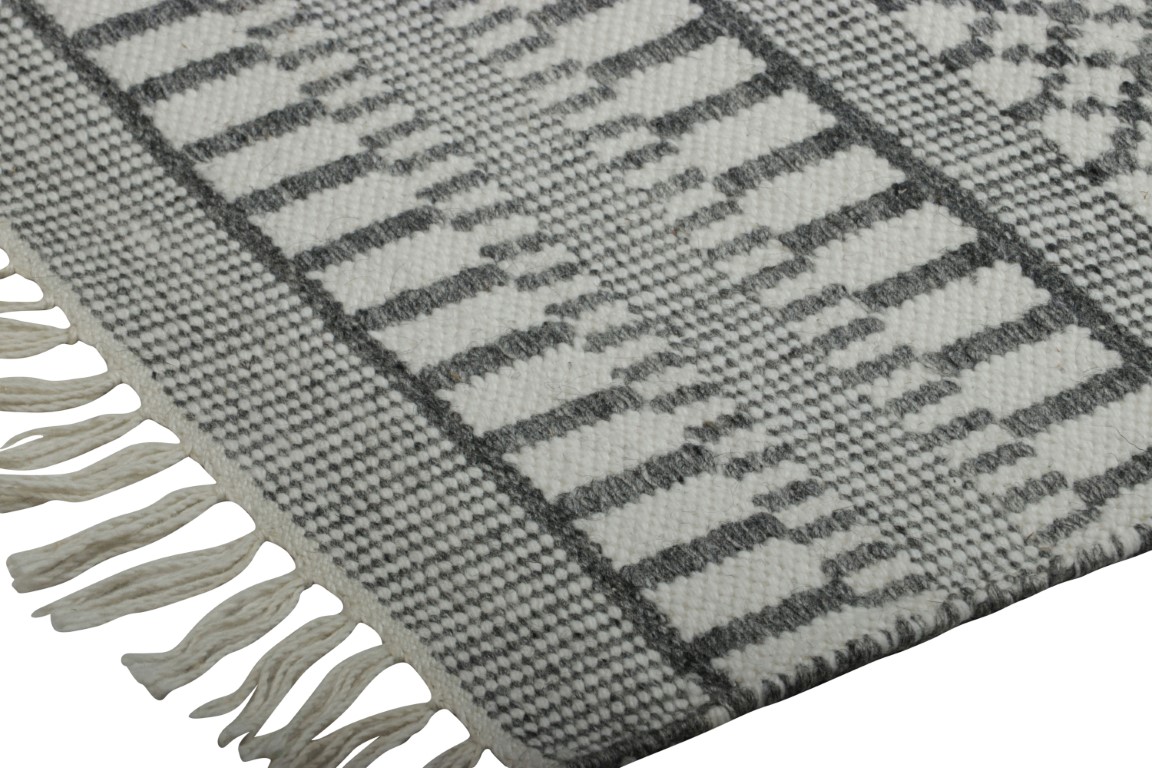 Contemporary Dhurrie Striped Rug