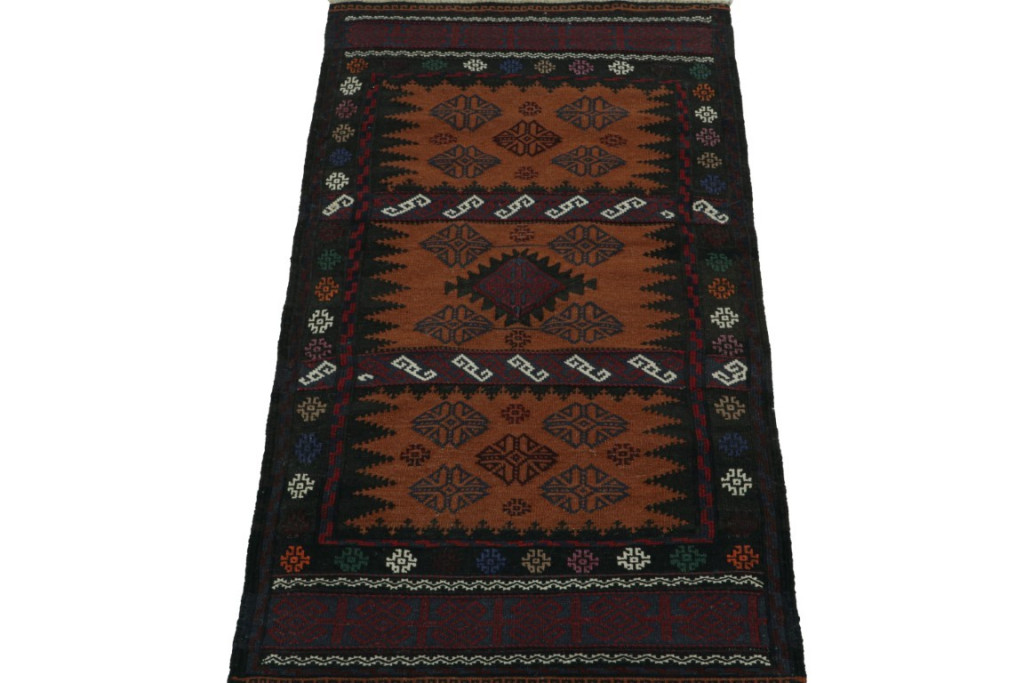Afghan Tribal Kilim Rug with Geometric Patterns