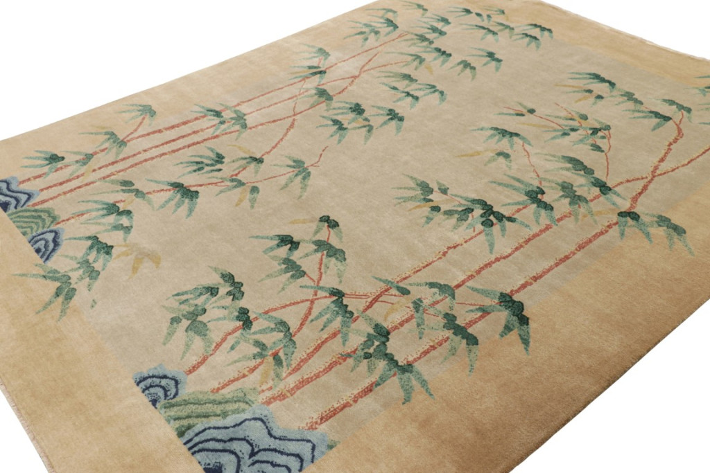 Chinese Art Deco Floral Rug