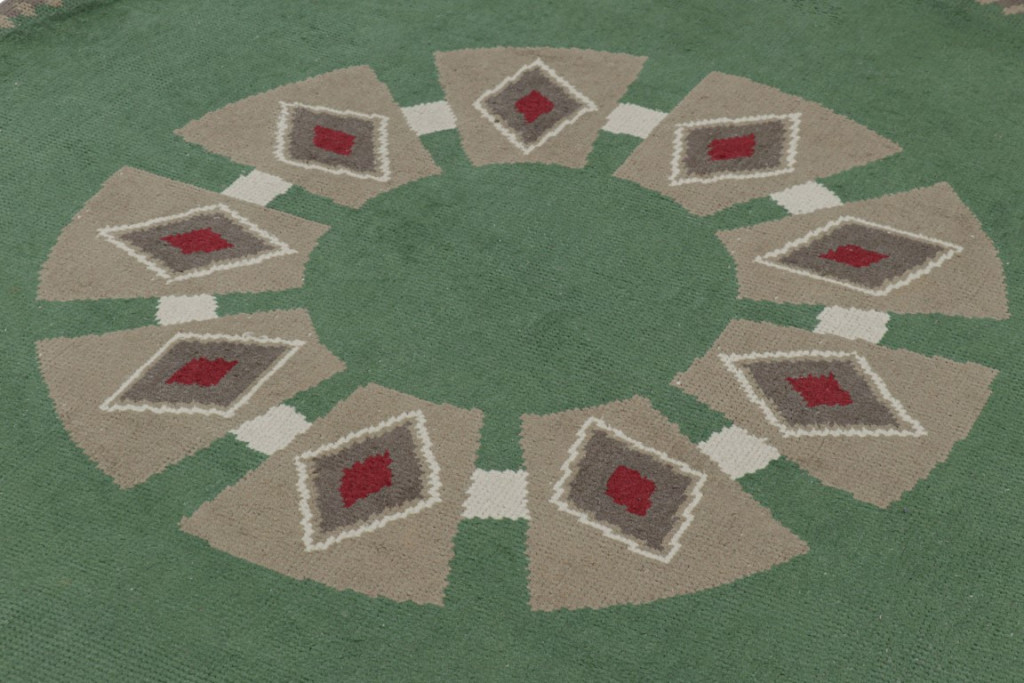 French Art Deco Floral Rug