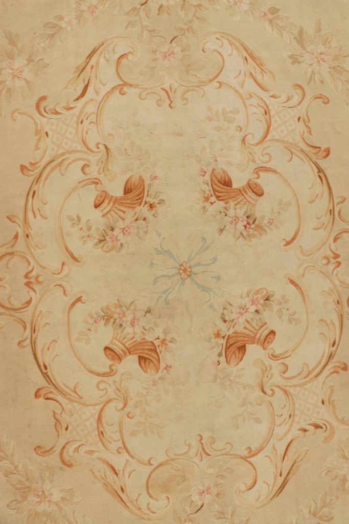 Antique Aubusson Floral Rug