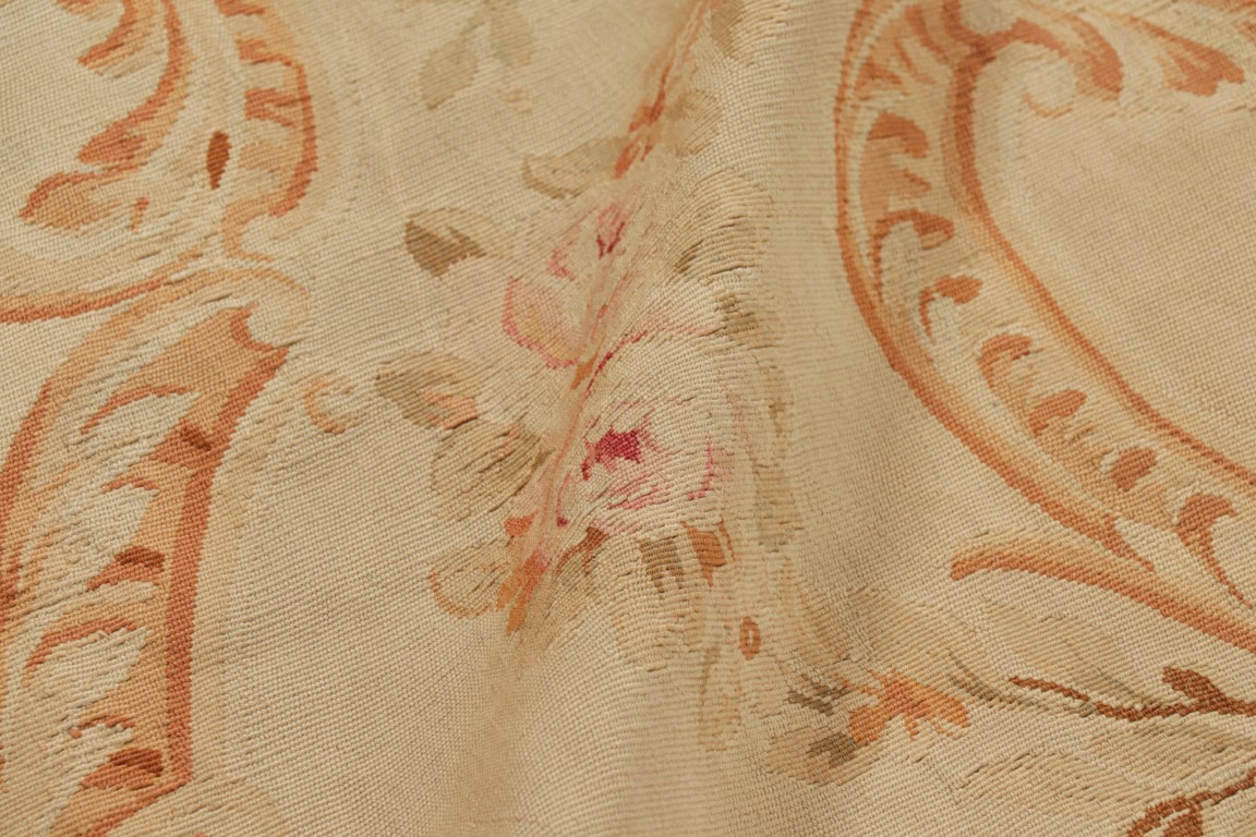 Antique Aubusson Floral Rug