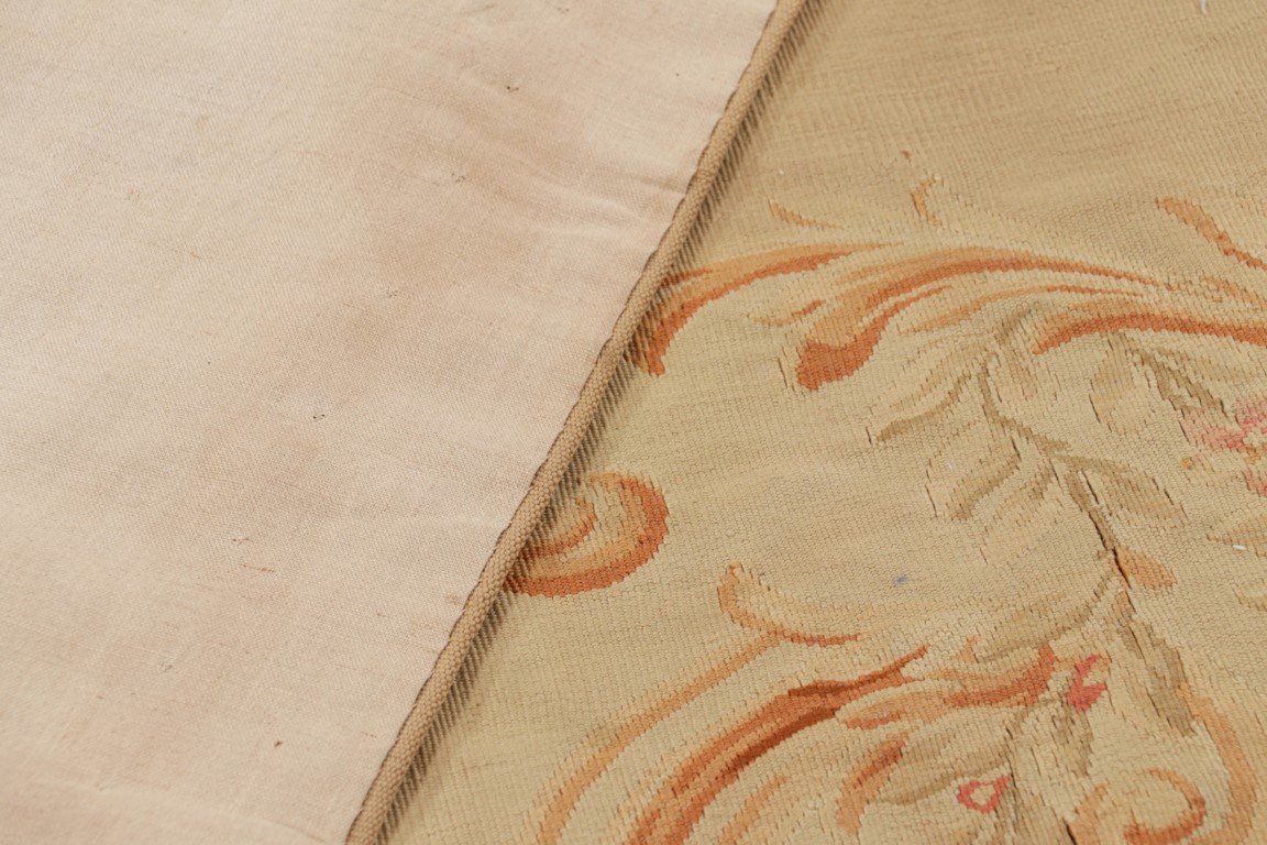 Antique Aubusson Floral Rug