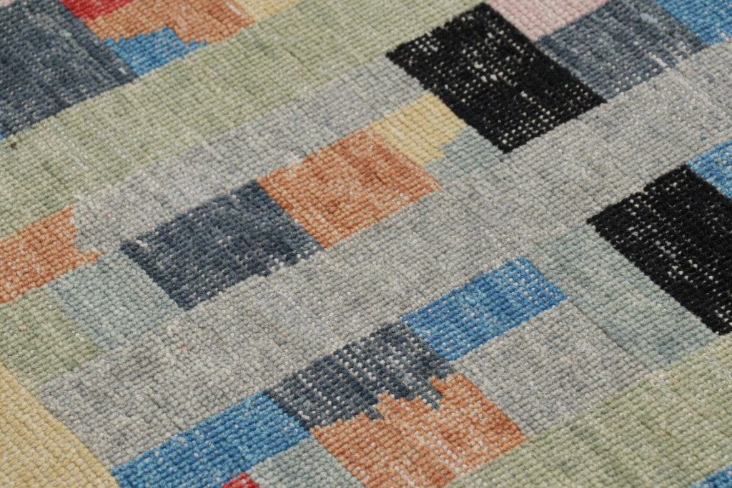 Distressed Polychromatic Geometric Rug