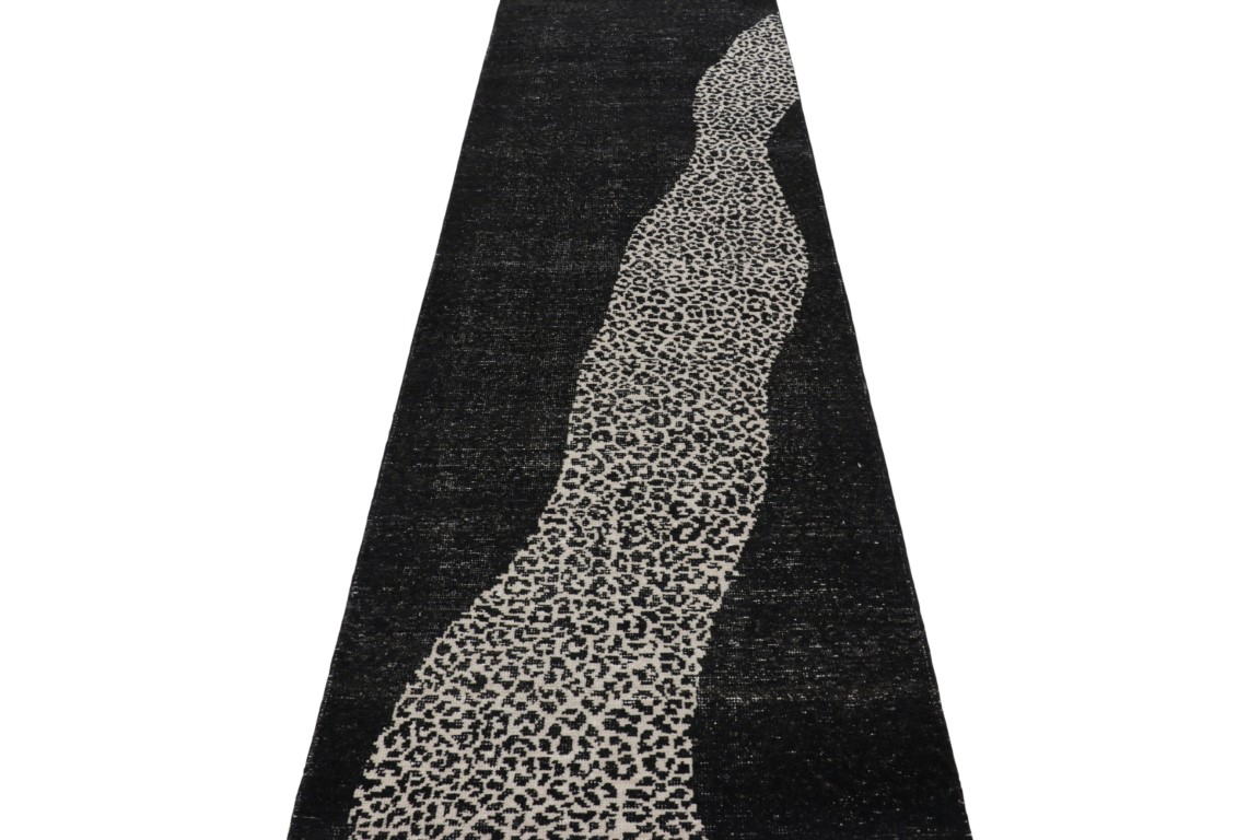 Distressed Abstract Runner Rug