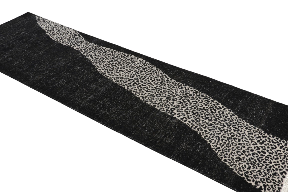 Distressed Abstract Runner Rug