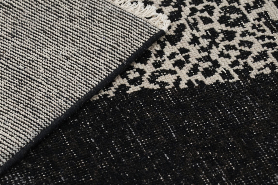Distressed Abstract Runner Rug