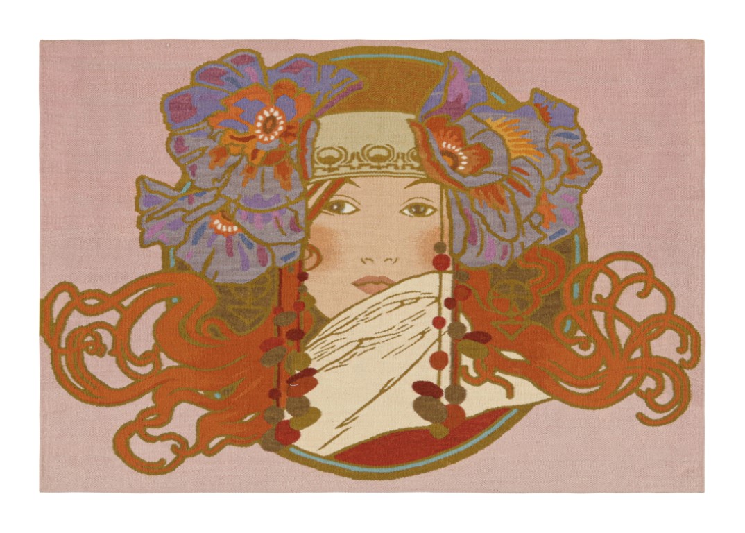 Antique Art Nouveau Pictorial Tapestry