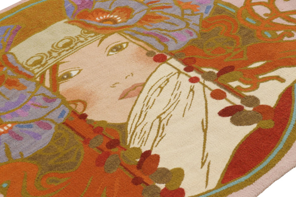 Antique Art Nouveau Pictorial Tapestry