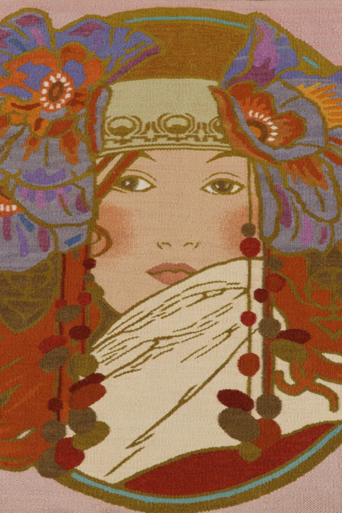 Antique Art Nouveau Pictorial Tapestry