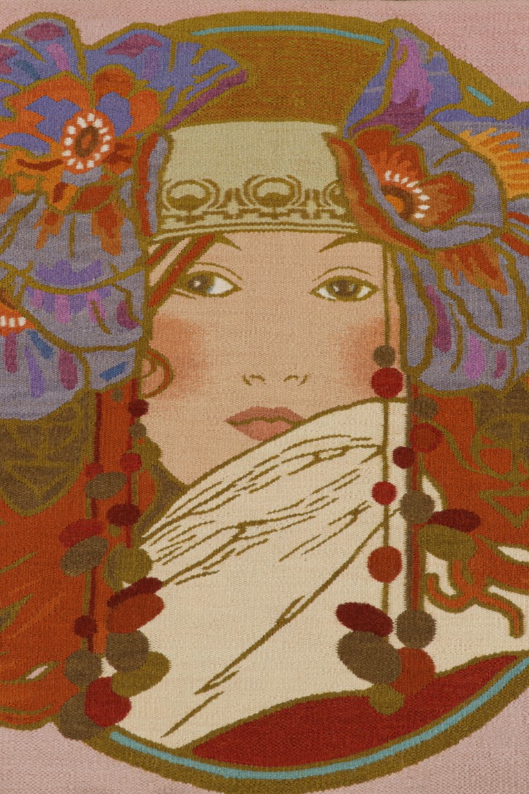 Antique Art Nouveau Pictorial Tapestry