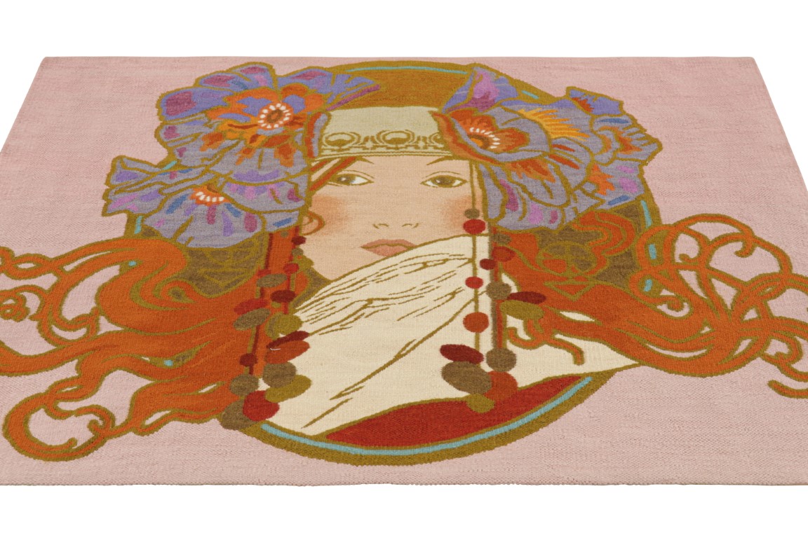 Antique Art Nouveau Pictorial Tapestry