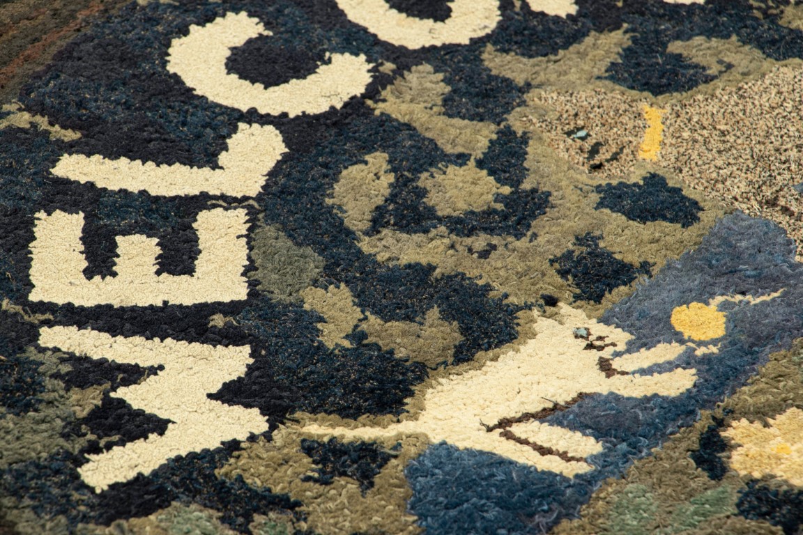 Antique Hooked Demi Lune Rug