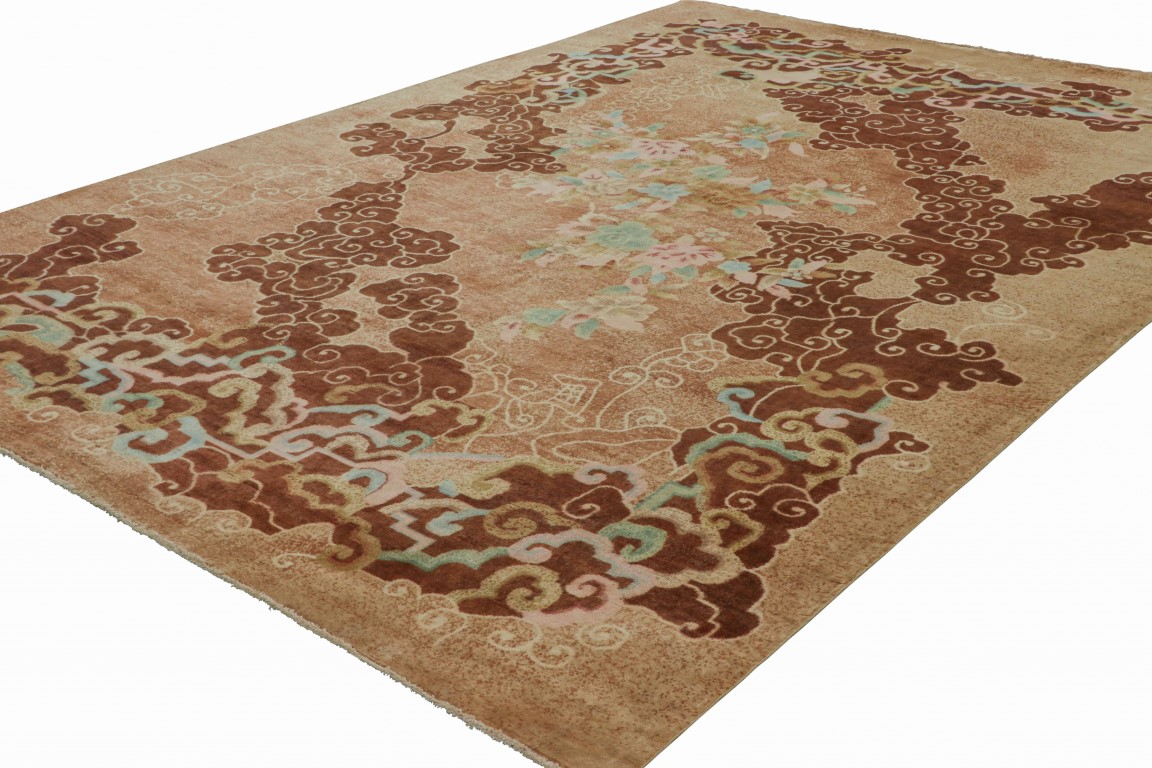 Chinese Art Deco Floral Rug