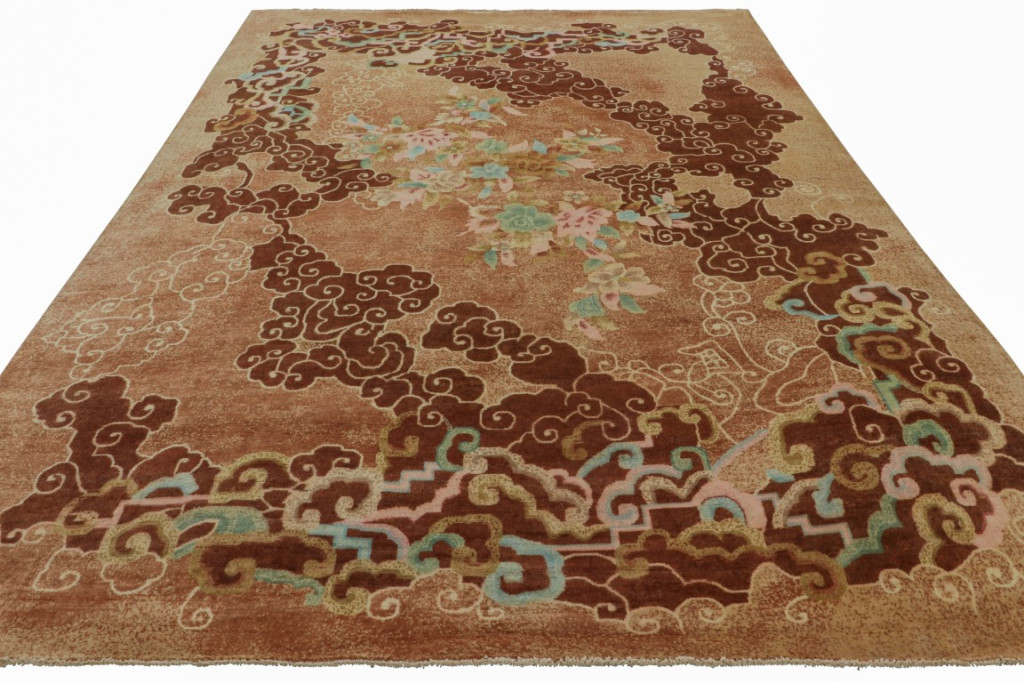 Chinese Art Deco Floral Rug
